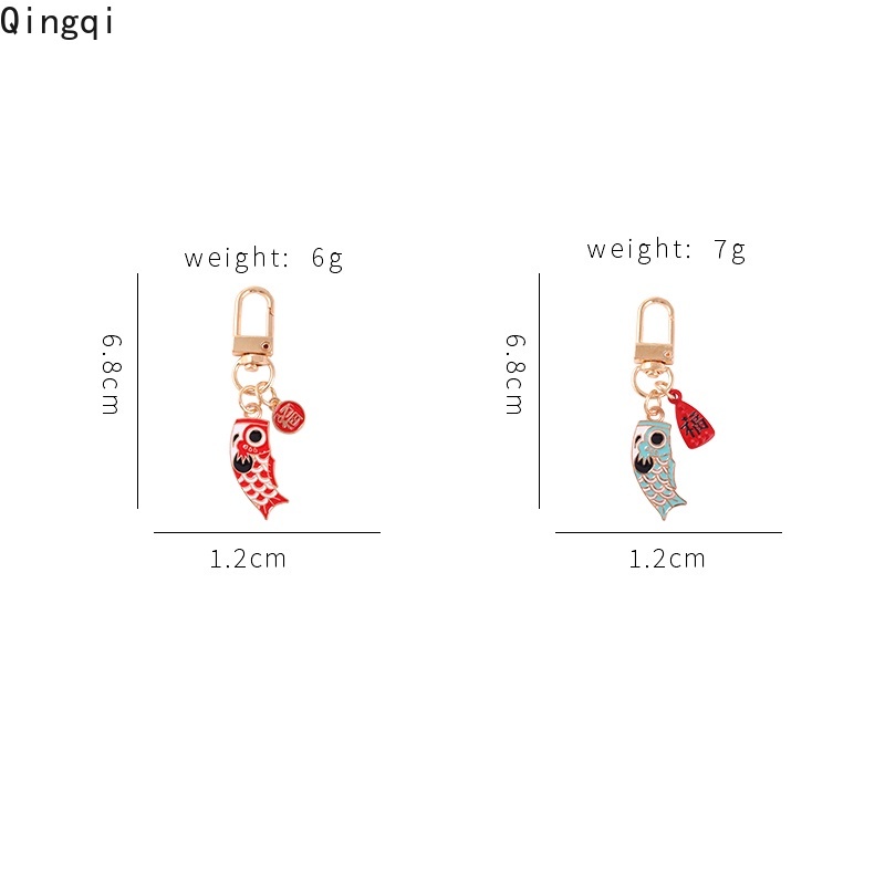 Gantungan Kunci Bentuk Ikan Koi 4 Warna Gaya Jepang