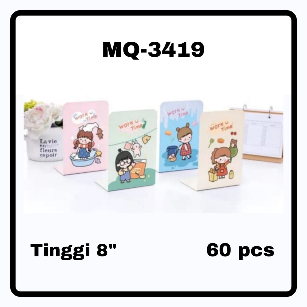 

AS888 - STAND BOOK / PEMBATAS Buku MOTIF WORK TIME Bahan Besi dapat 2 pcs MQ-3419