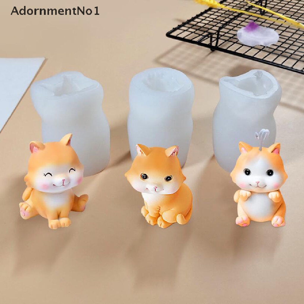 (AdornmentNo1) Cetakan Kue / Sabun / Lilin Bentuk Kartun Kucing 3D Bahan Silikon