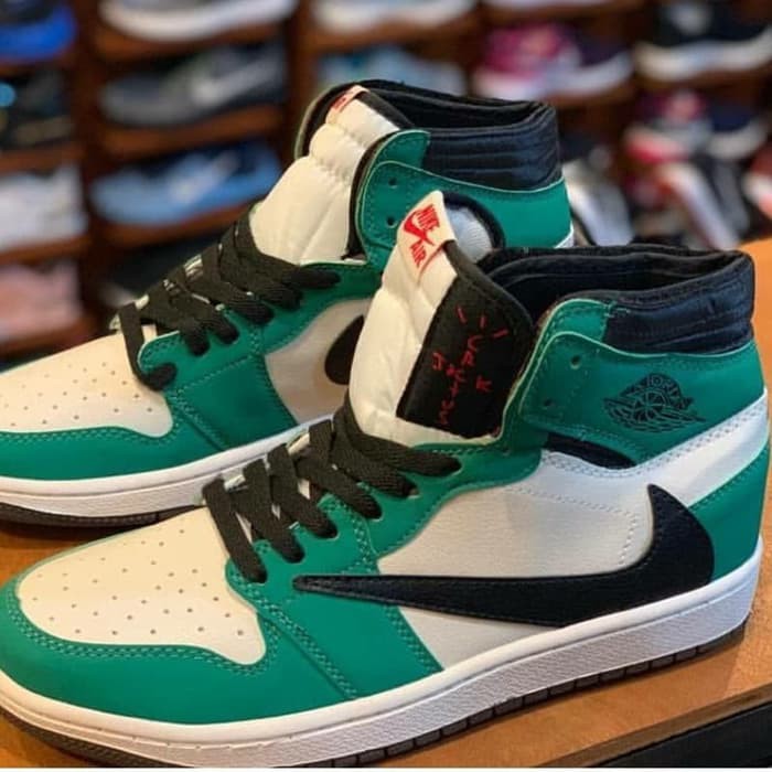 air jordan 1 green and white