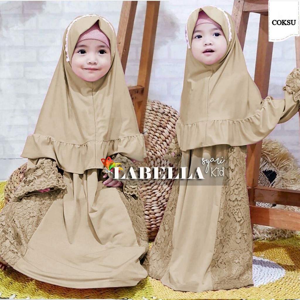 Setelan Baju Gamis Anak Perempuan Umur 3 4 5 Tahun Pakain Gamis Syari Anak Perempuan Terbaru