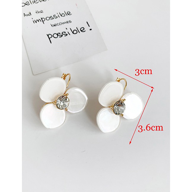 LRC Anting Tusuk Fashion Alloy + Resin Alloy Diamond Resin Flower Earrings D05372