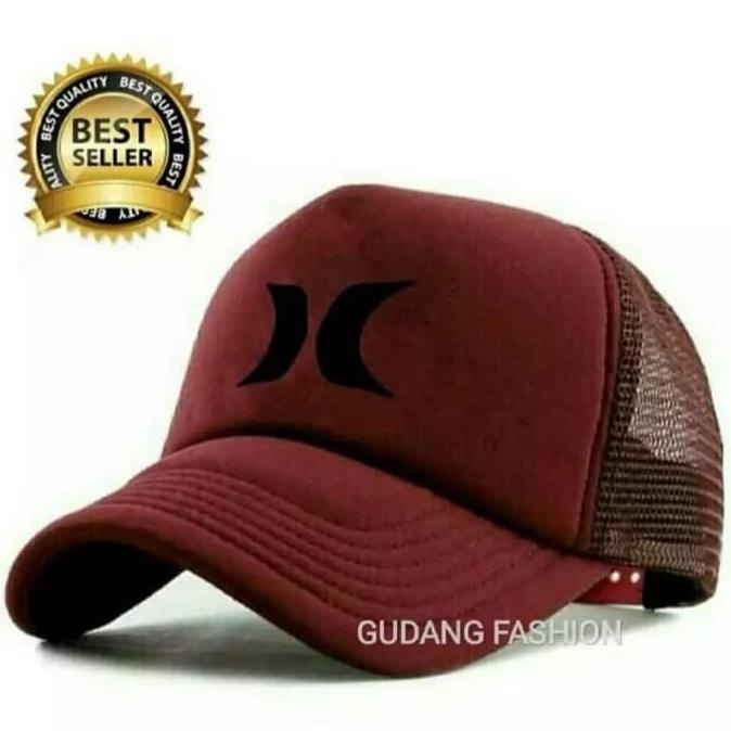 Trendi Topi Trucker Jaring Hurley - Putih Hemat