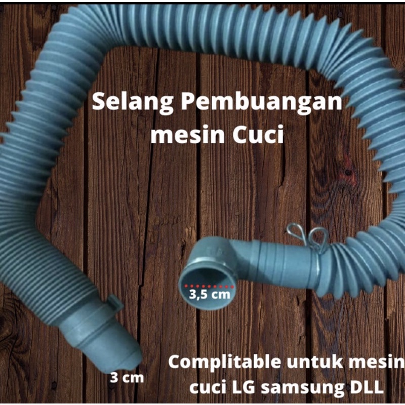 Selang Flexible pembuangan air mesin cuci 1 tabung LG Samsung Universal model bengkok