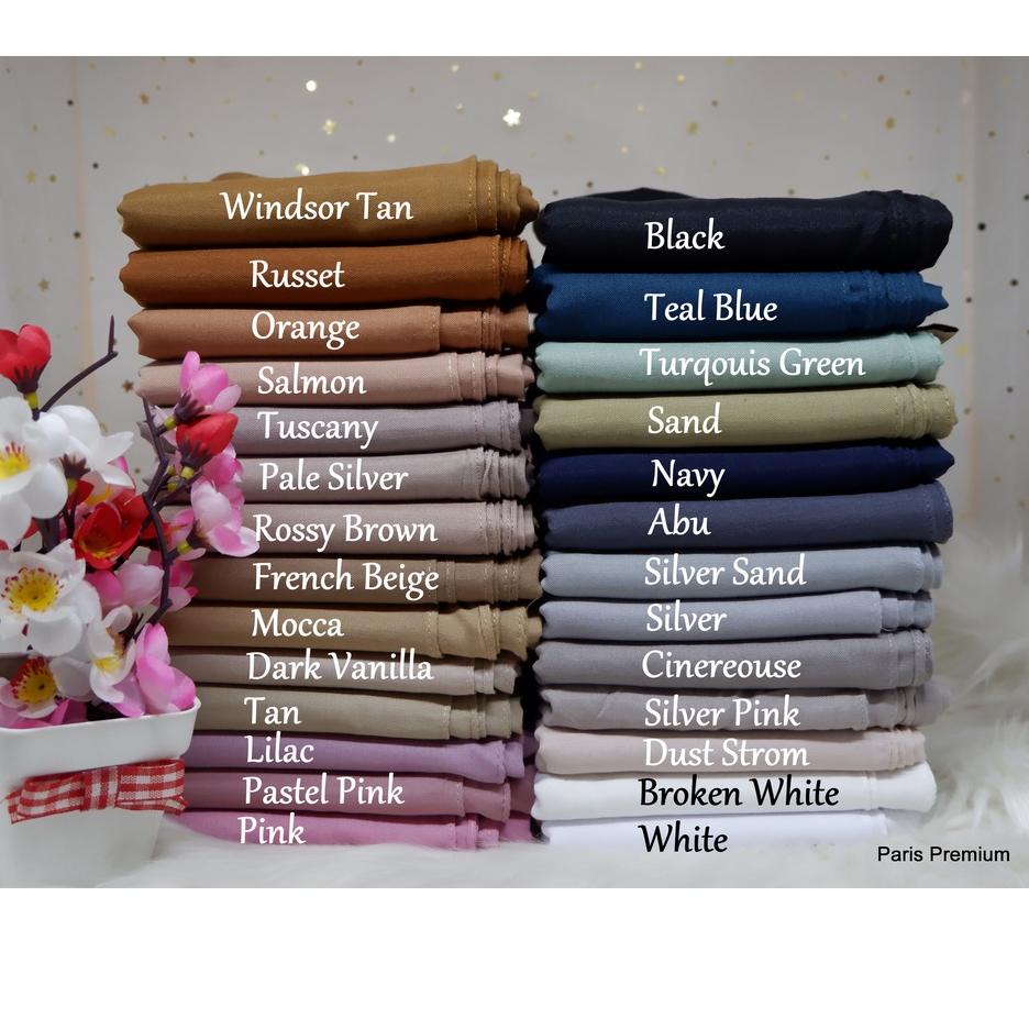 ☃ [ BISA ] PARIS PREMIUM / ORIGINAL PARIS PREMIUM / HIJAB SEGI EMPAT UNTUK SEKOLAH / HIJAB VOAL SEKO