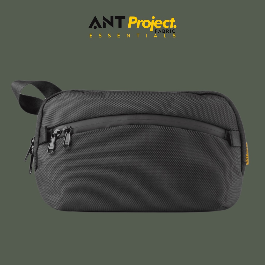 ANT PROJECT - Sling Bag Pria Water Resistant CROME Black