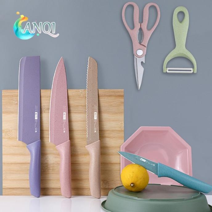 

Anqi Shop Pisau Set Evcrierh Stainless Dilapis Anti Lengket 1 Set Isi Mamazira40