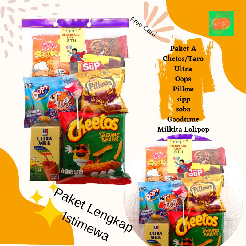 Bingkisan Snack Anak ulang tahun/Paket ultah anak Free kartu ucapan