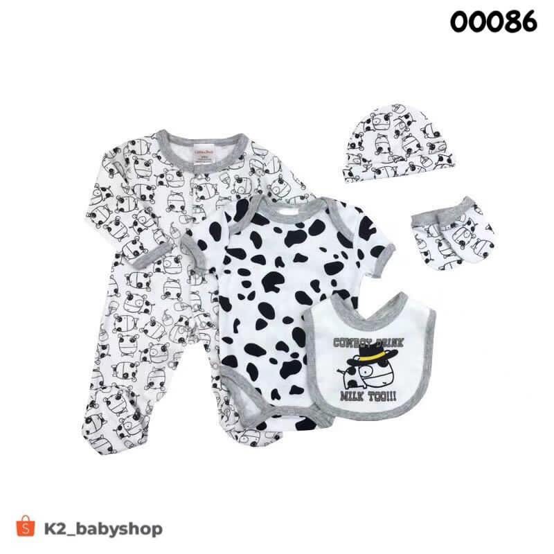 BABY K2 - BABY BODYSET 5 IN 1 MOTIF COWBOY DRINK MILK TOO MEREK LITTLEDUCK KODE 00086