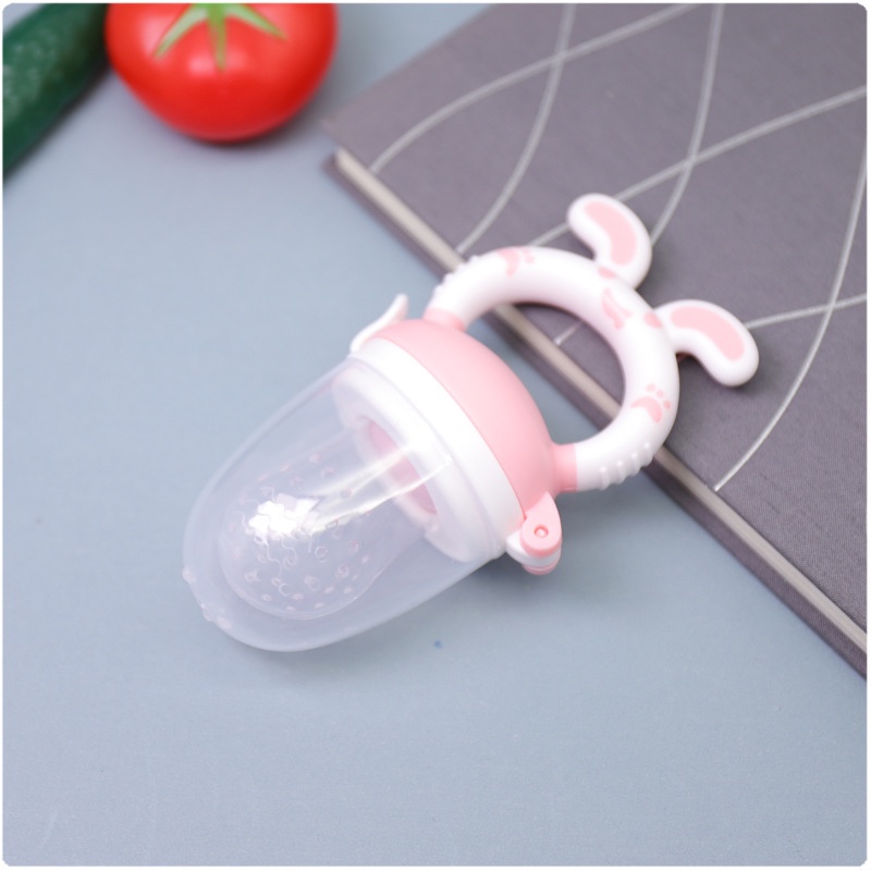 (Pimenova) Empeng Buah Sayuran Bayi Lucu Dot Bayi Baby Fruit Food Feeder-Pink
