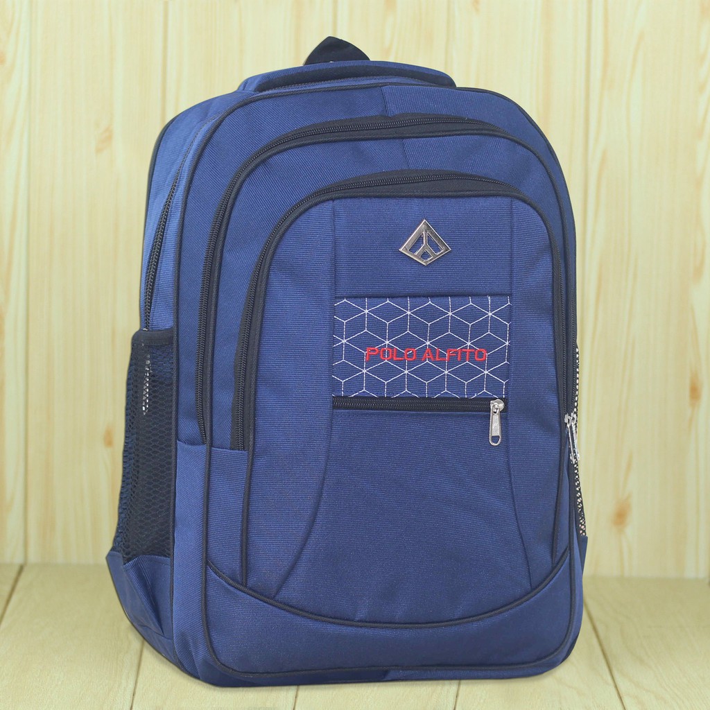 Tas Gendong Sekolah SMP SMA Kuliah Backpack Polo Alfito Cowok Keren Ransel Laptop Berkualitas Simple