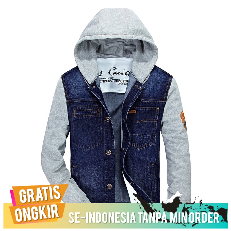 Jaket Pria Import Original Jaket Korea Slim Denim Jaket Hooe Denim Jaket Pria