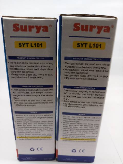 Lampu emergency plus senter tangan L101 surya