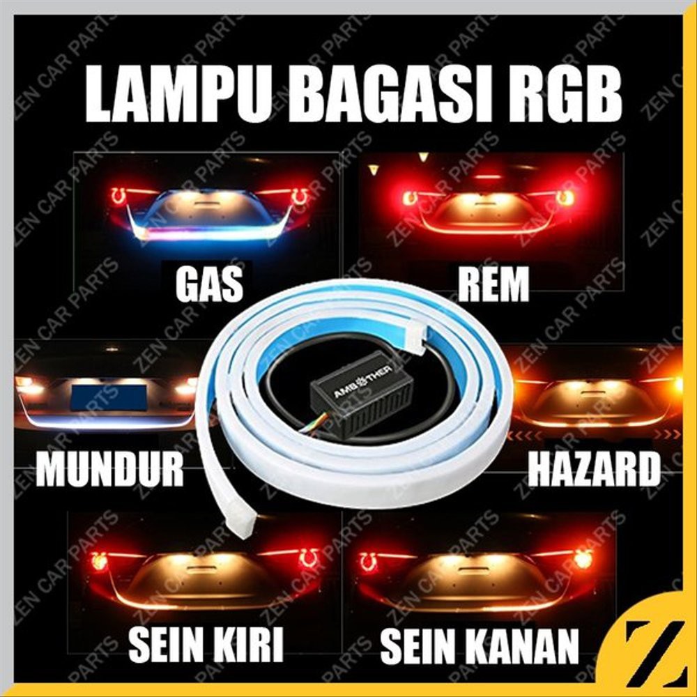 Lampu led tail trunk bagasi belakang mundur running jalan drl rgb