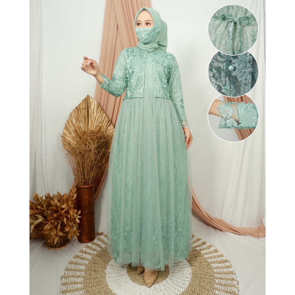 Shireen Dress / Kebaya Modern / Gamis Pesta / Gamis Busui / Gamis Brukat / Kebaya Kondangan