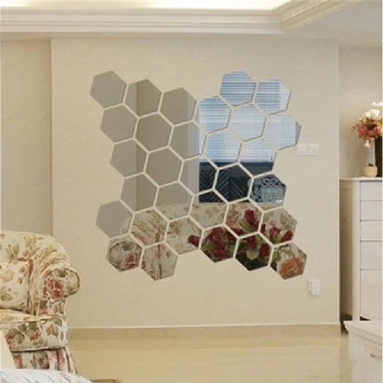 Cermin kaca Hexagonal Cermin Dinding Tempel Mirror Kaca Cermin kaca Hexagonal Cermin Dinding Tempel Mirror Kaca