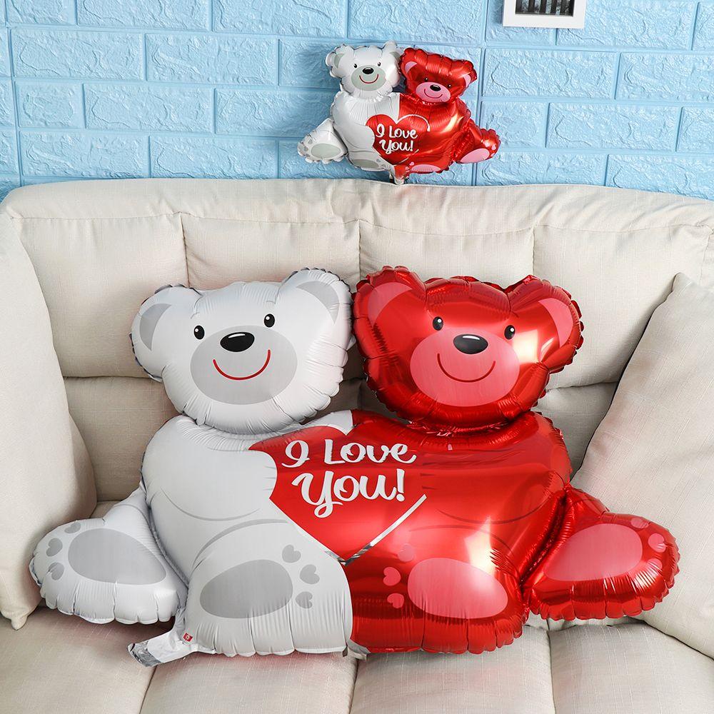 R-flower Valentines Day Foil Balon Ulang Tahun Pernikahan Dekorasi Udara Bola Tiup Perlengkapan Pesta Bibir Hati Merah