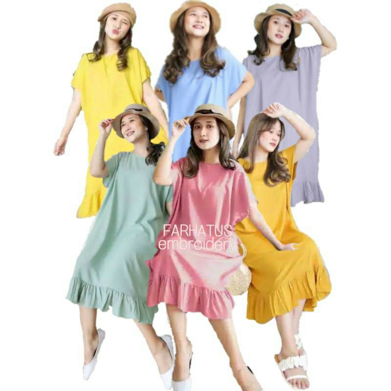 Daster Ruffle Polos Pendek