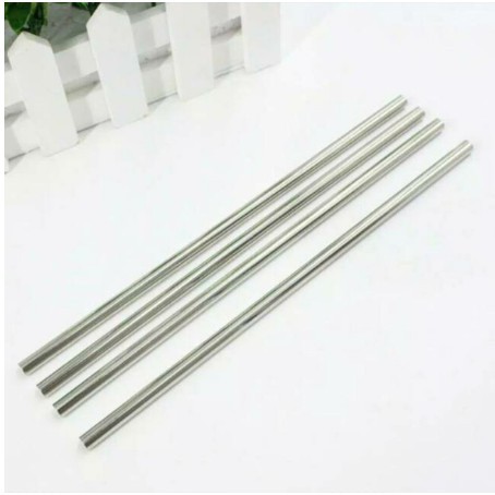 Sedotan Stainless Lurus Straw Sedotan Besi Stainless Anti Karat Silver [PADMA]