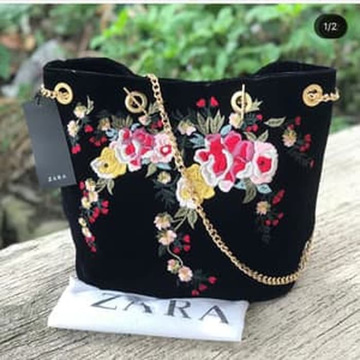 tas zara original 100 persen,supplier tangan 1,tas import berkualitas - Hitam