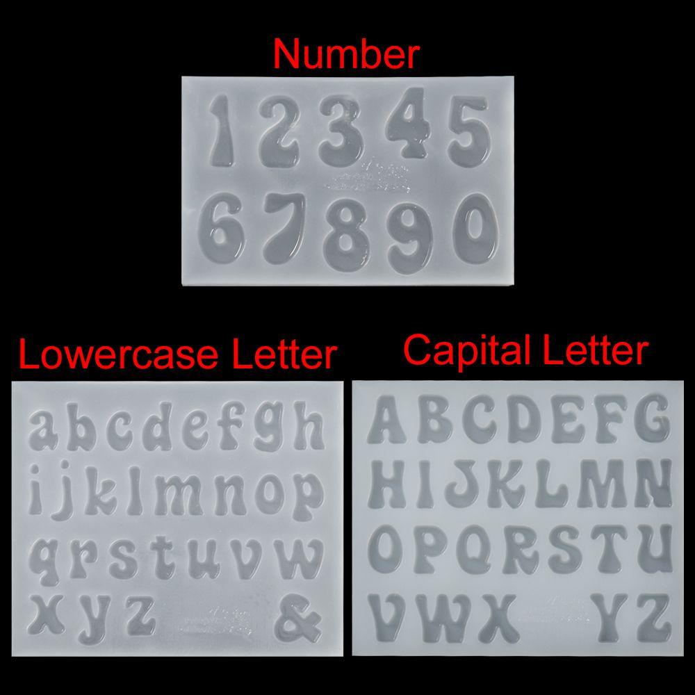 Suyo Cetakan Silikon Bentuk Alfabet / Angka Untuk Gantungan Kunci / Kerajinan Tangan DIY