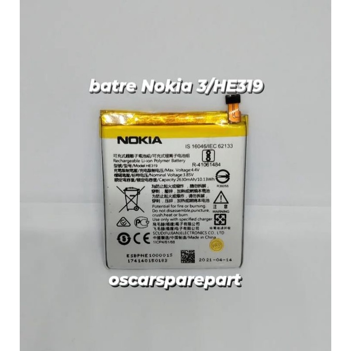 BATRE BATERAI BATTERY NOKIA 3/HE319 ORIGINAL