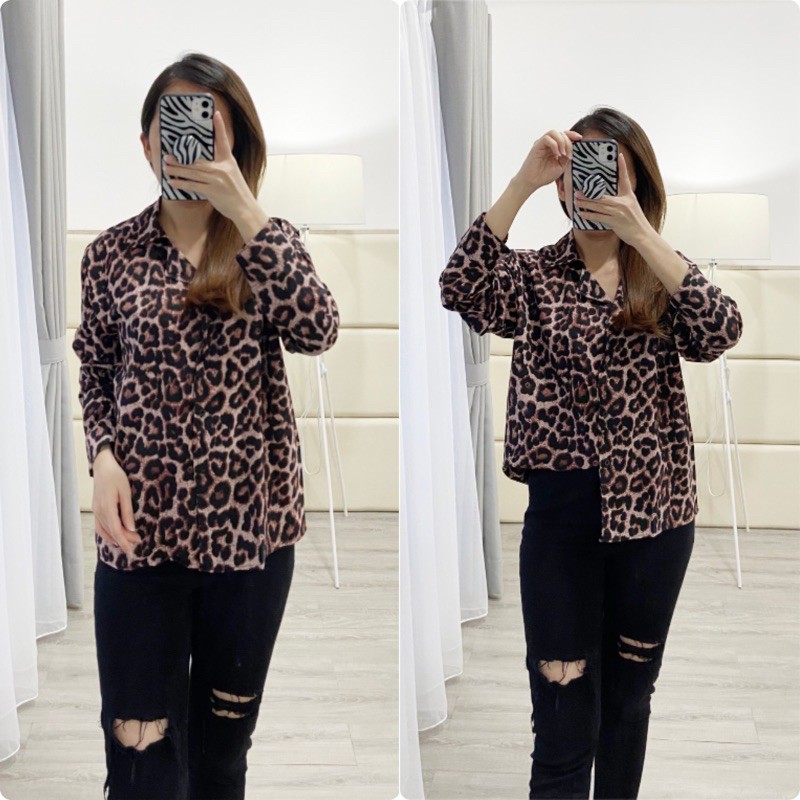 kemeja leopard vintage adel K 0561