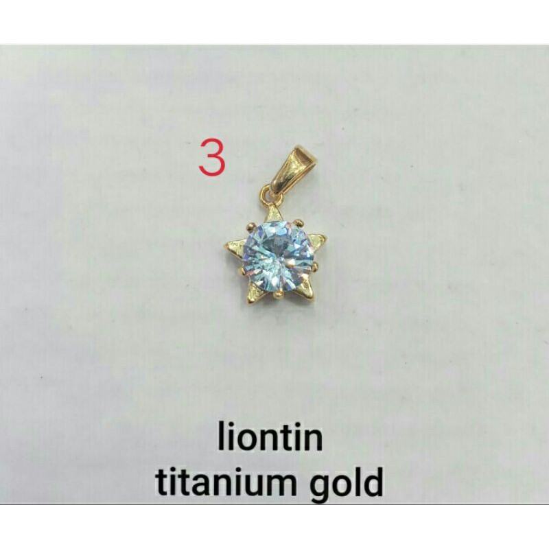 LIONTIN TITANIUM WARNA EMAS MOTIF LOVE