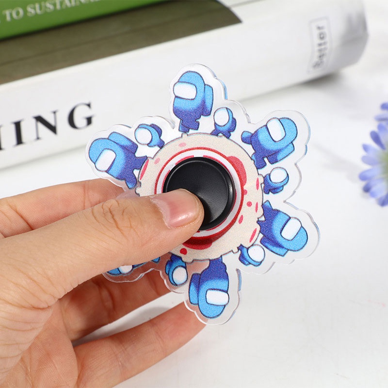 Fidget Spinner Gyro 3D Motif Karakter Kartun Mainan Penghilang Stres