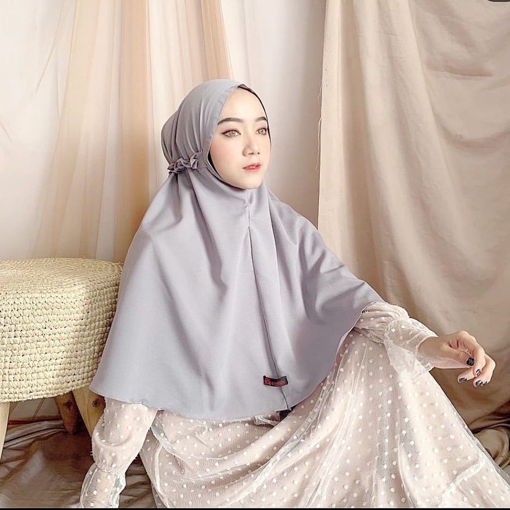 Hijab BERGO TALI KRIWIL / Maryam Diamond / Jilbab Instan / Khimar Rempel-Silver