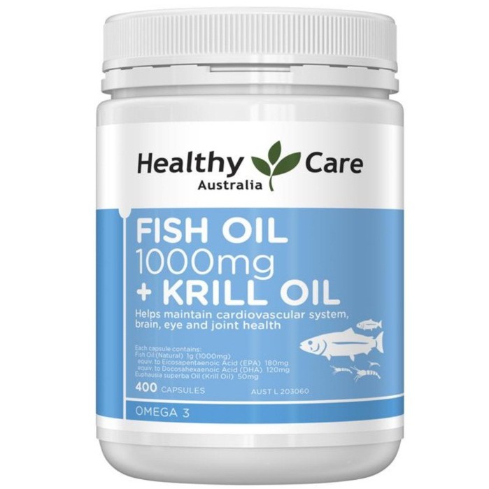 Healthy Care Fish Oil 1000 mg + Krill Oil 400 Capsules