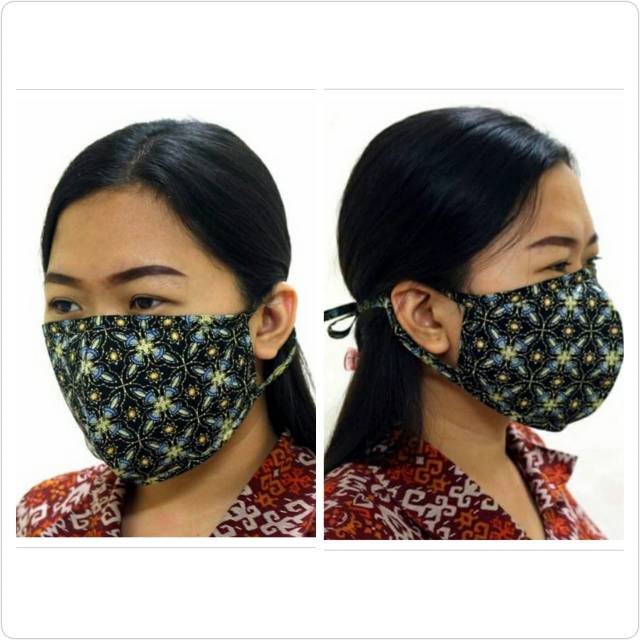 Masker Batik Keris 3ply (headloop / tali / hijab)