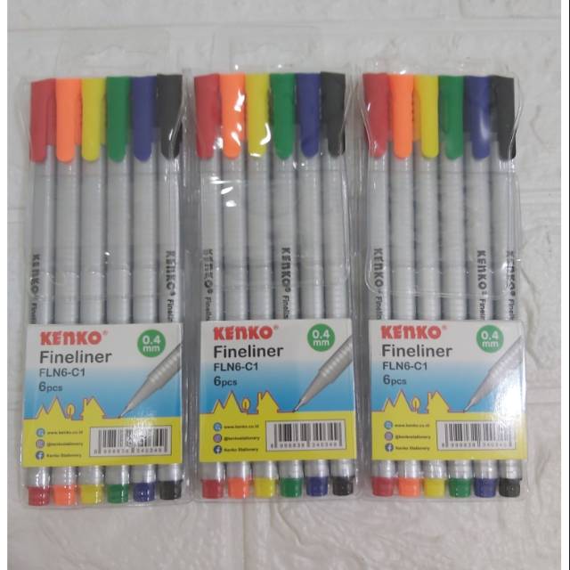 

Pulpen 6 warna kenko fineliner