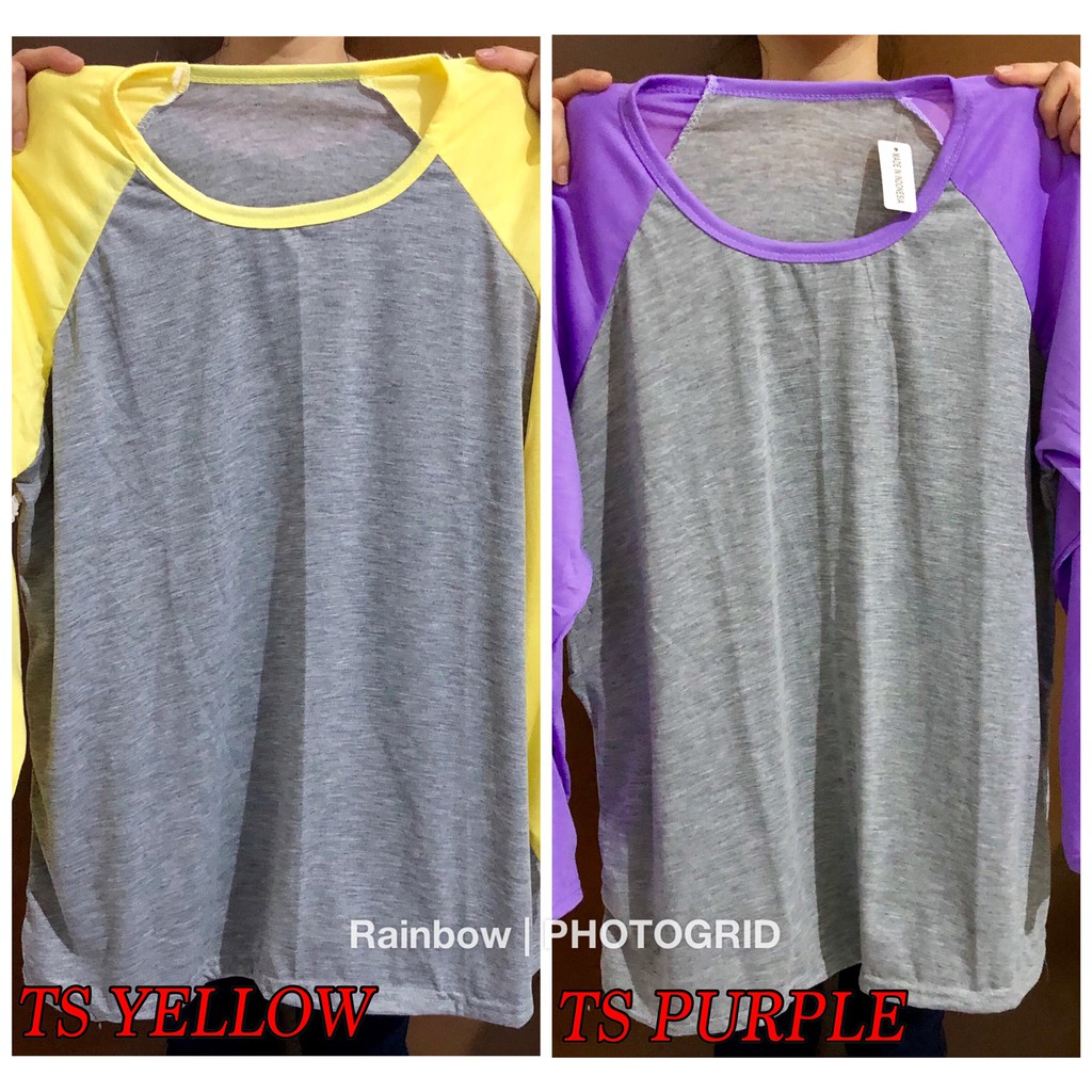 Kaos Raglan Panjang Polos size FIT TO XXL / atasan wanita bestseller murah