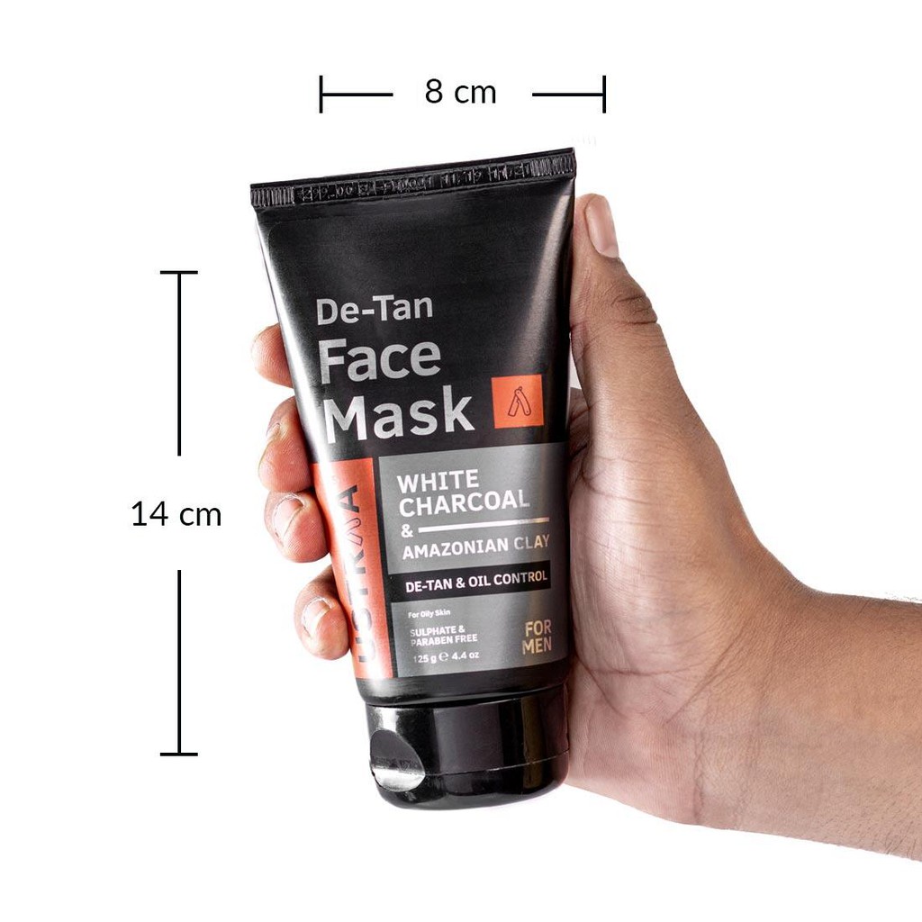 Ustraa De Tan Face Mask White Charcoal 120gr Masker Pencerah Wajah Pria Original