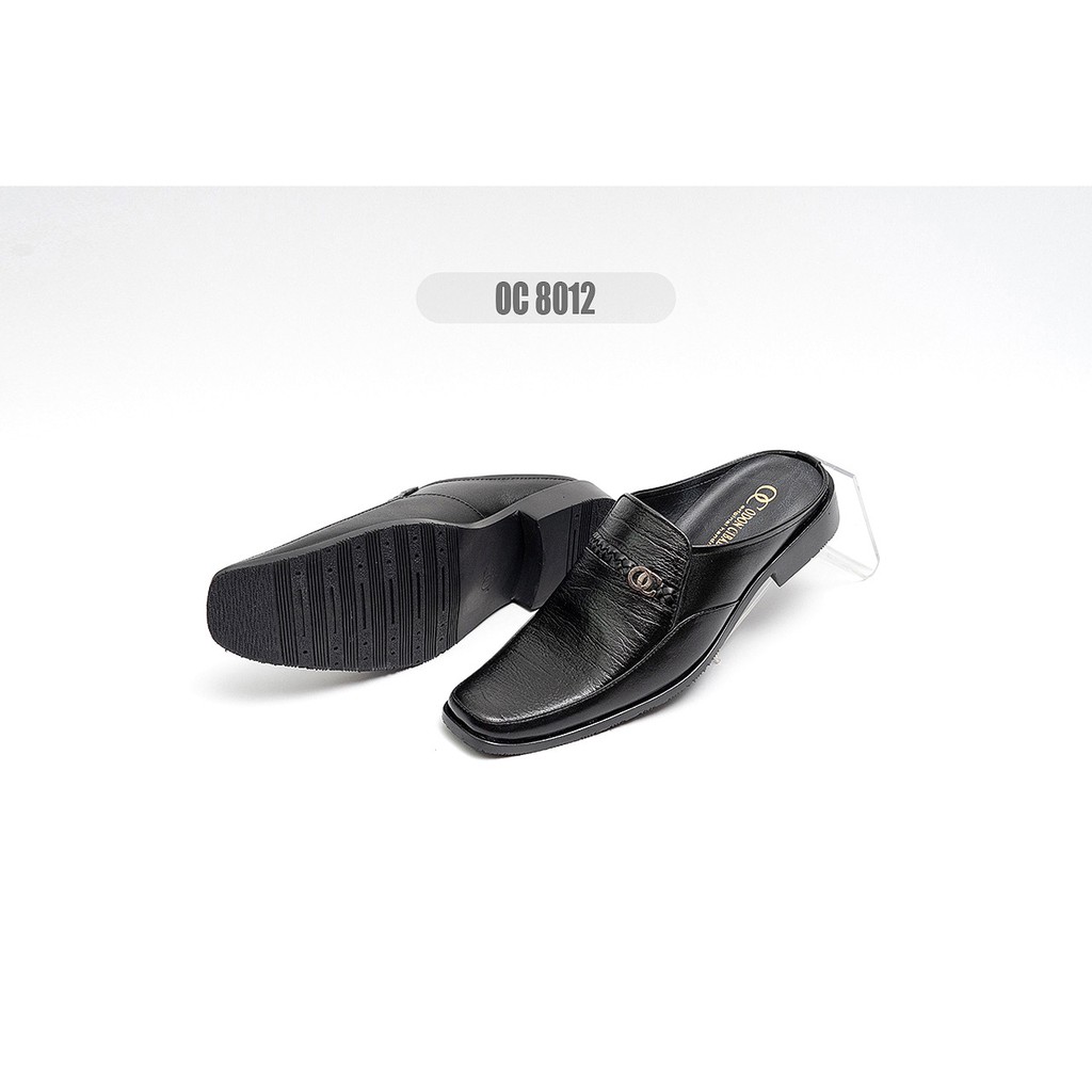 SEPATU SANDAL SLOP KULIT ODON CIBADUYUT OC-8012 TUTONG HITAM KASUAL PRIA