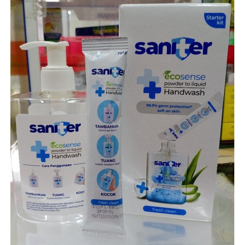 Saniter Handsoap Starter Kit Sabun Cuci tangan Sachet + Botol 200ml