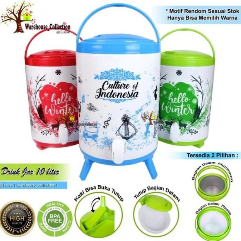 Drink jar roma 10liter - Milktea bucket 10liter