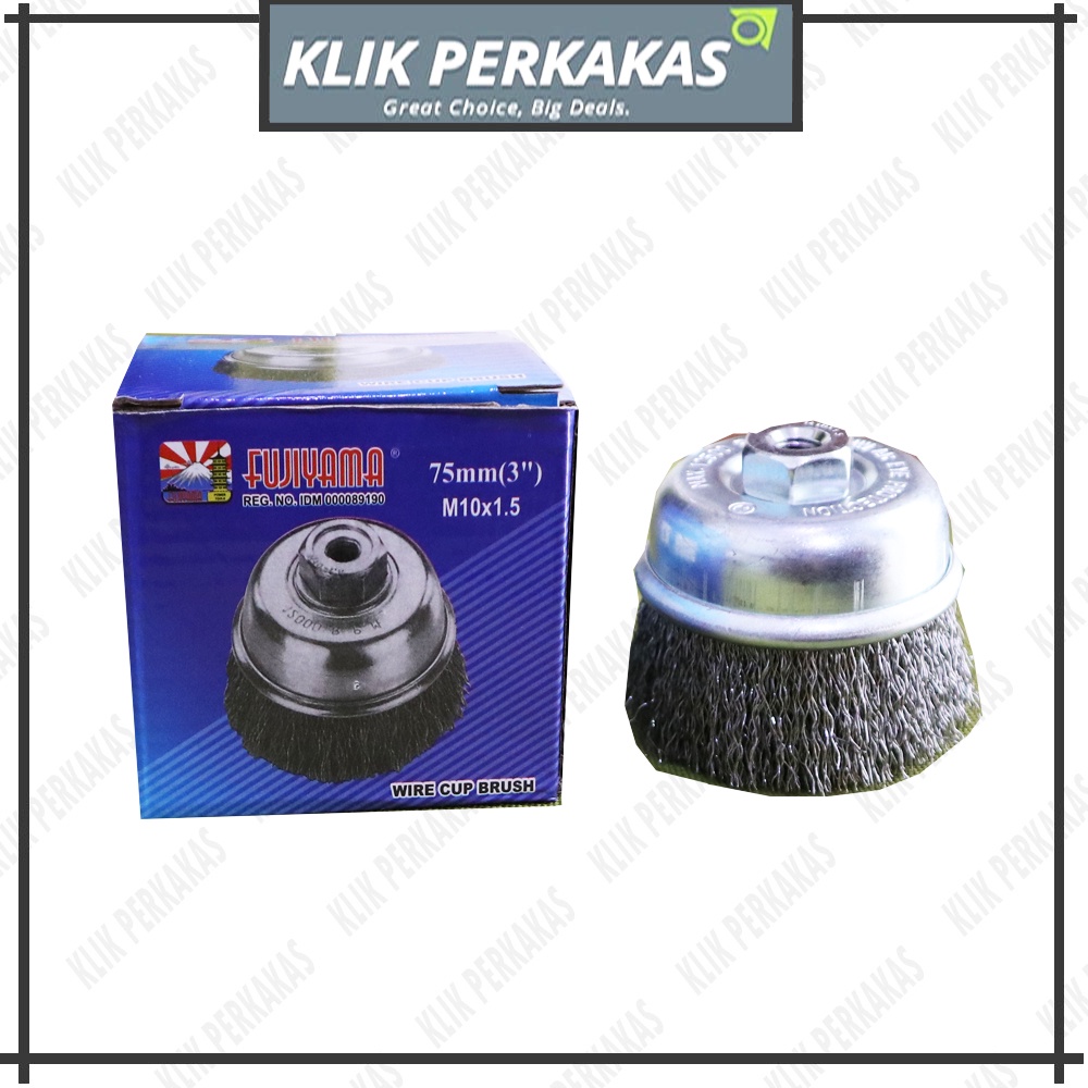 Sikat Kawat Mangkok Gerinda / Cup Brush 3&quot; FUJIYAMA sikat kawat gerinda