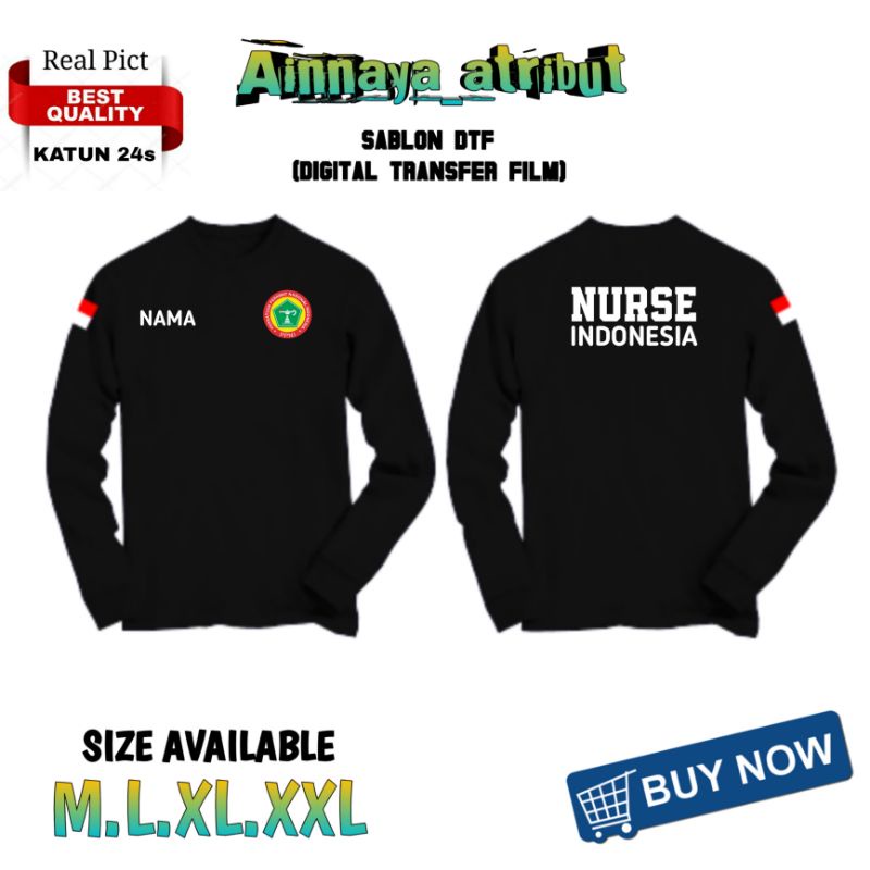KAOS NURSE KAOS ATASAN KAOS LENGAN PANJANG