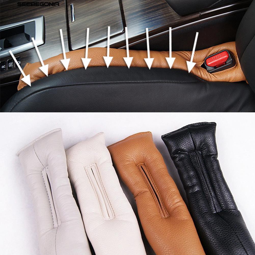 seebegonia Leather Car Seat Gap Pad Leak Proof Plug Stopper Filter Strip