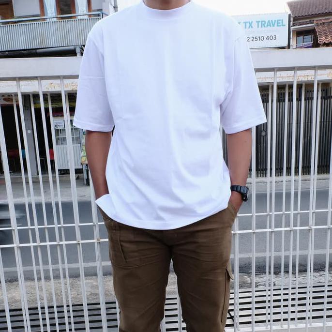  KAOS  T SHIRT POLOS  OVERSIZED  OVERSIZE  PREMIUM Putih M 