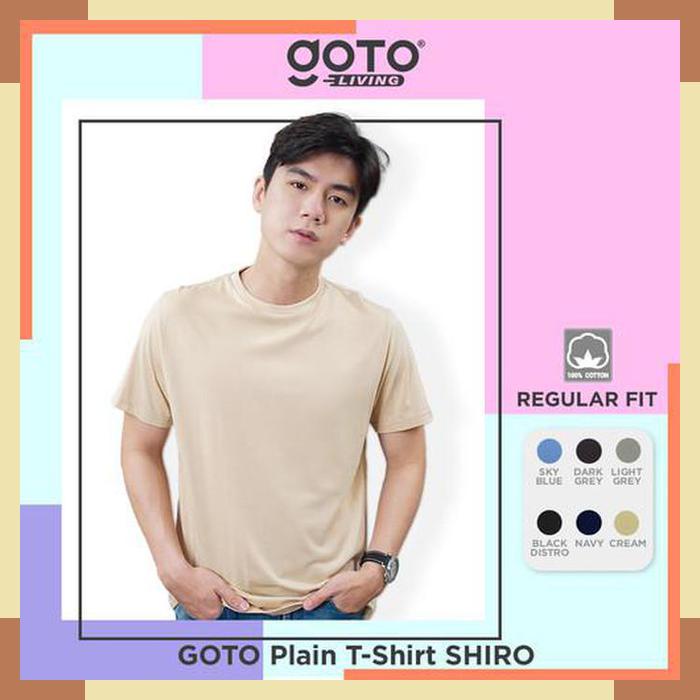 Goto Shiro TShirt Baju Polos Kaos Pria Wanita Unisex Supima Cotton_hf70