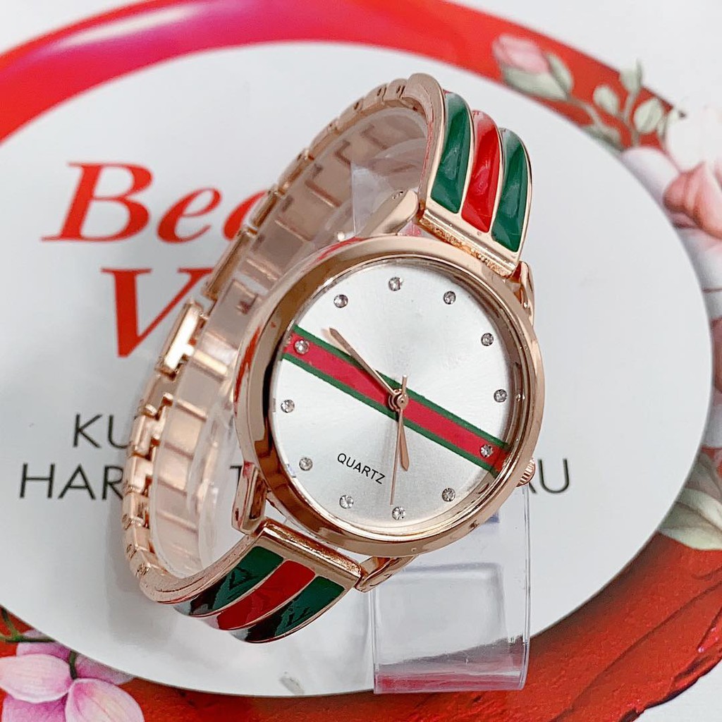 JAM TANGAN WANITA FASHION DESAIN MEWAH RANTAI STAINLESS PRODUK IMPORT