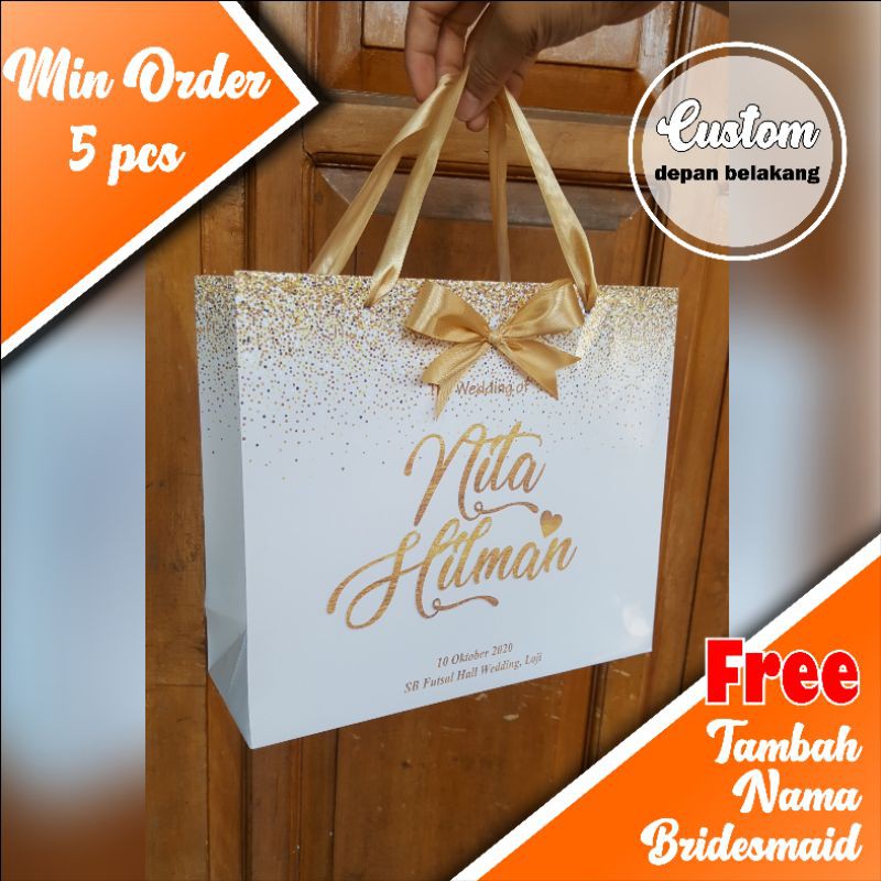 

paper bag L Square tas Bridesmaid custom paper bag bridesmaid tas kertas paper bag murah tas nikahan