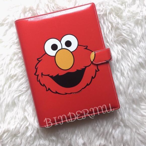 

LANGSUNG ATC.. Binder READY Motif Elmo Merah Full Face Printing kulit multiring 20ring A5 26ring B5