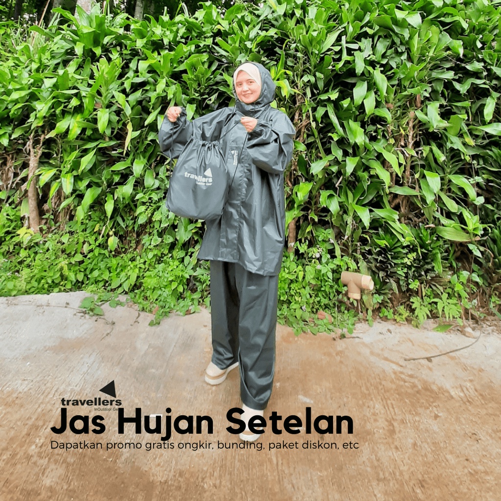 Travellers Jas Hujan Stelan Stelan Pria Wanita