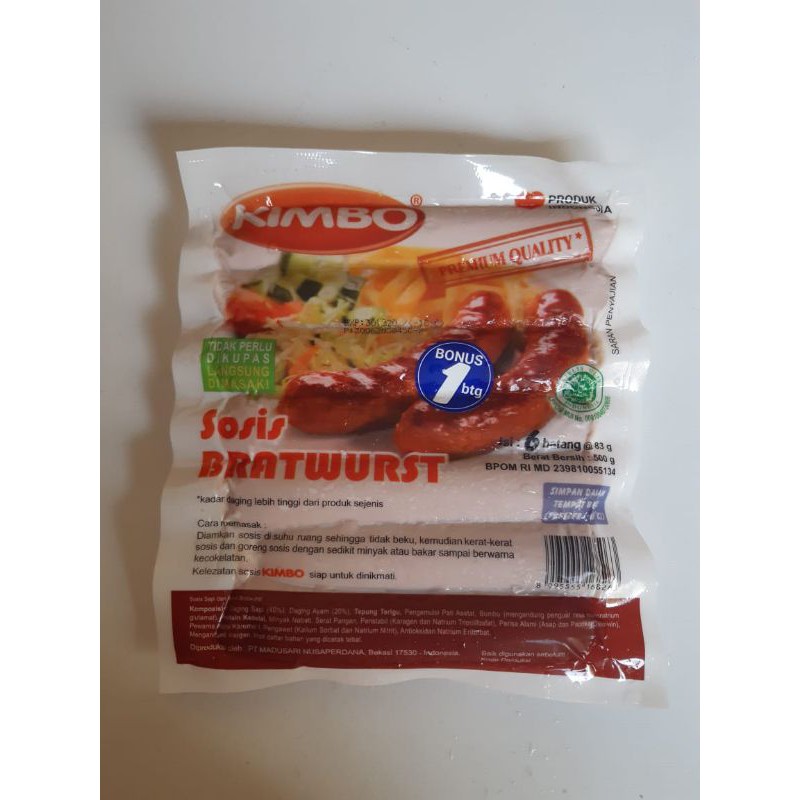 

sosis kimbo bratwurst jumbo isi 6 berat 500 gr