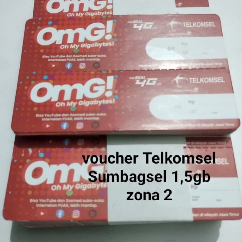 voucher Telkomsel Sumbagsel 1,5gb zona 2