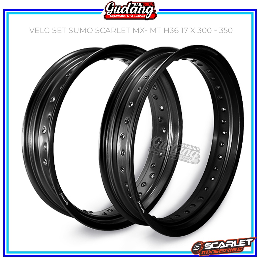 Velg Set SCARLET MX Cross Set Depan Belakang SUMO Supermoto MT 36 Hole Ring 17 250 300/300 350/ 300 425